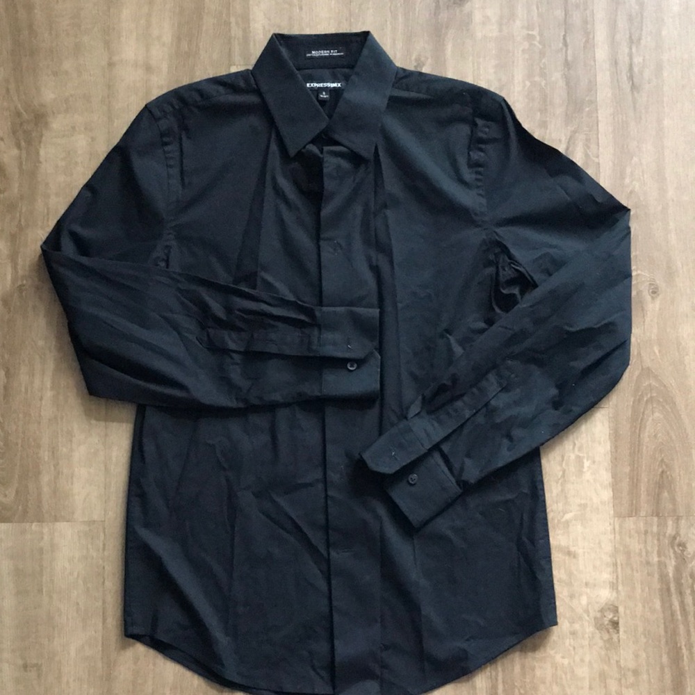 Express Black Casual Button Down Shirt